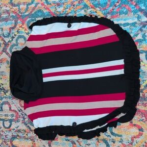 Joseph A red, black, ivory, brown cowl neck poncho medium